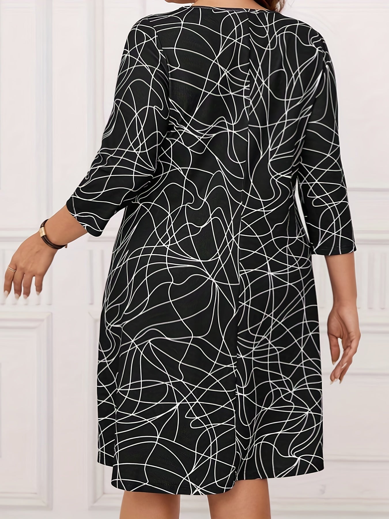  Stripe Print A Line Dress