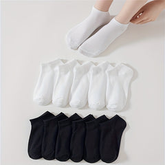 12 Pairs Women's Solid Ankle Socks - Comfy & Breathable Stockings