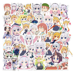 50 Dragon Maid Anime Stickers for Water Bottles Phones Notebooks