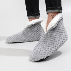 Cozy Plush House Slippers Men Winter Indoor Shoes