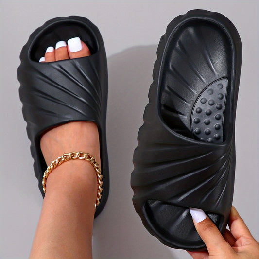 Women's Solid Pillow Slides Soft Sole Non slip Shoes
