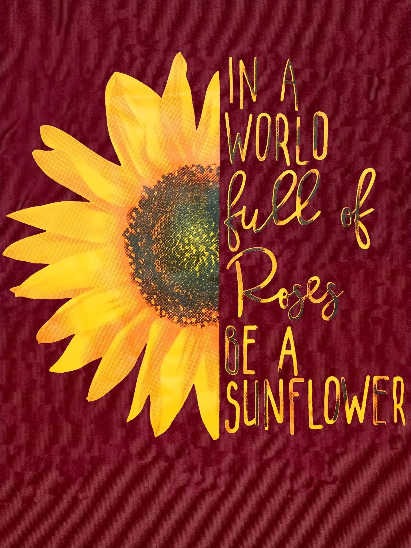  Slogan & Sunflower Print Cami Dress