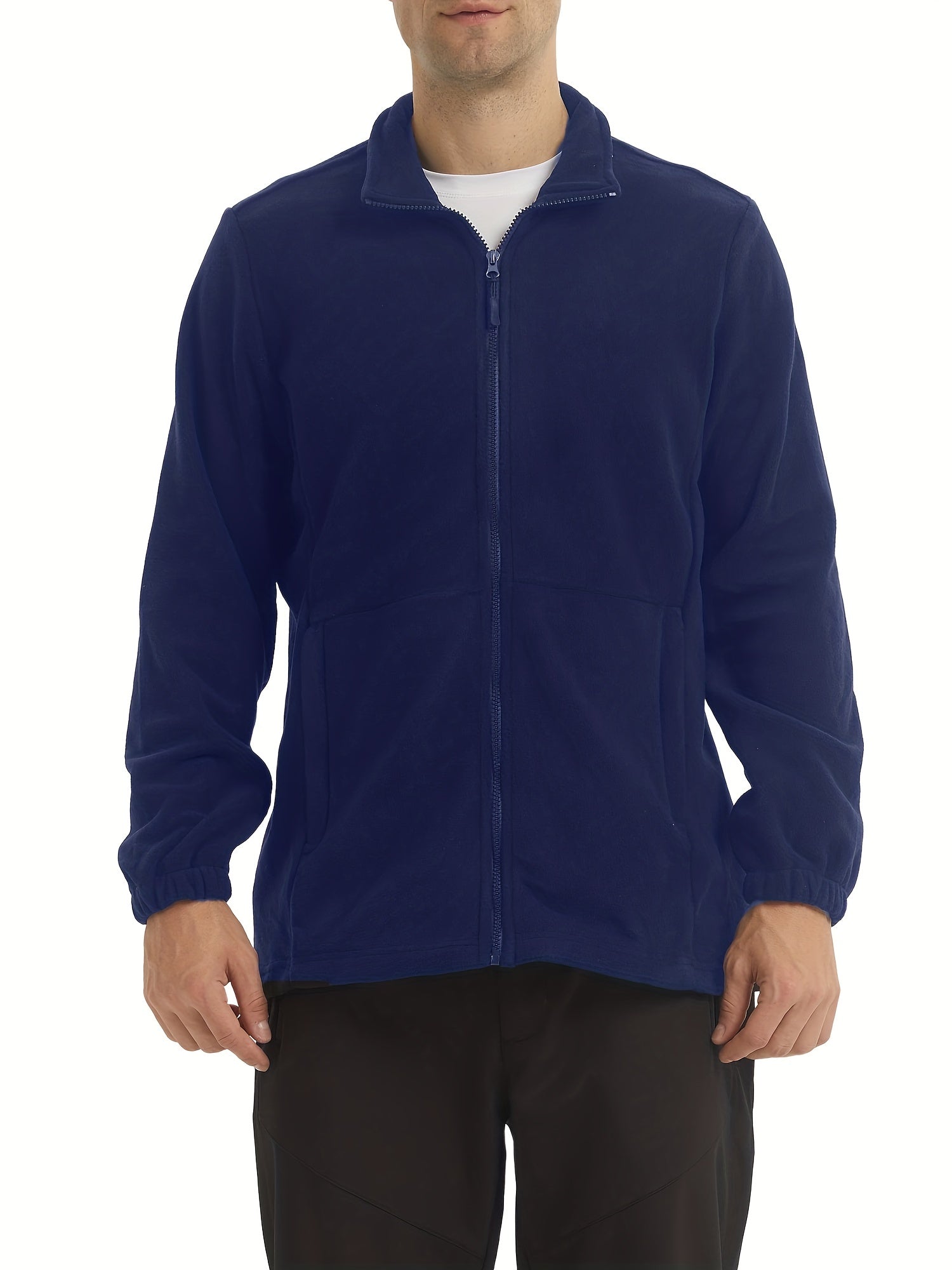 Men's Fleece Jacket Thermal Stretchable Zip Up Winter Coat