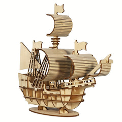 3D Ocean Sailboat Wooden Puzzle Model Kit