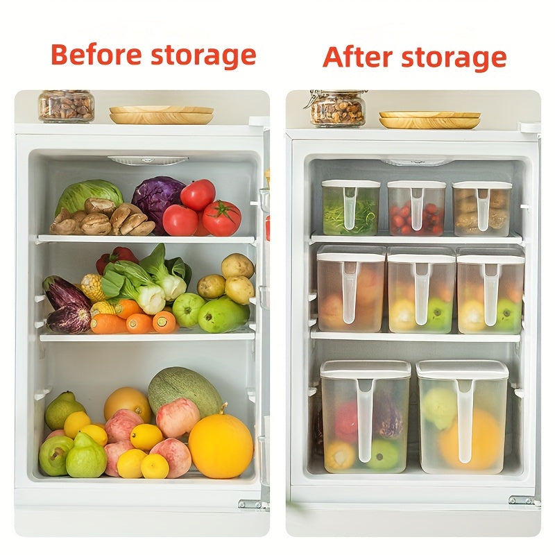 2pcs Refrigerator Storage Box Transparent Handle With Cover