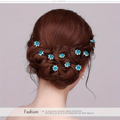 Crystal Flower Hair Pin Rhinestone Hairpin Bridal Wedding Hair Jewelry