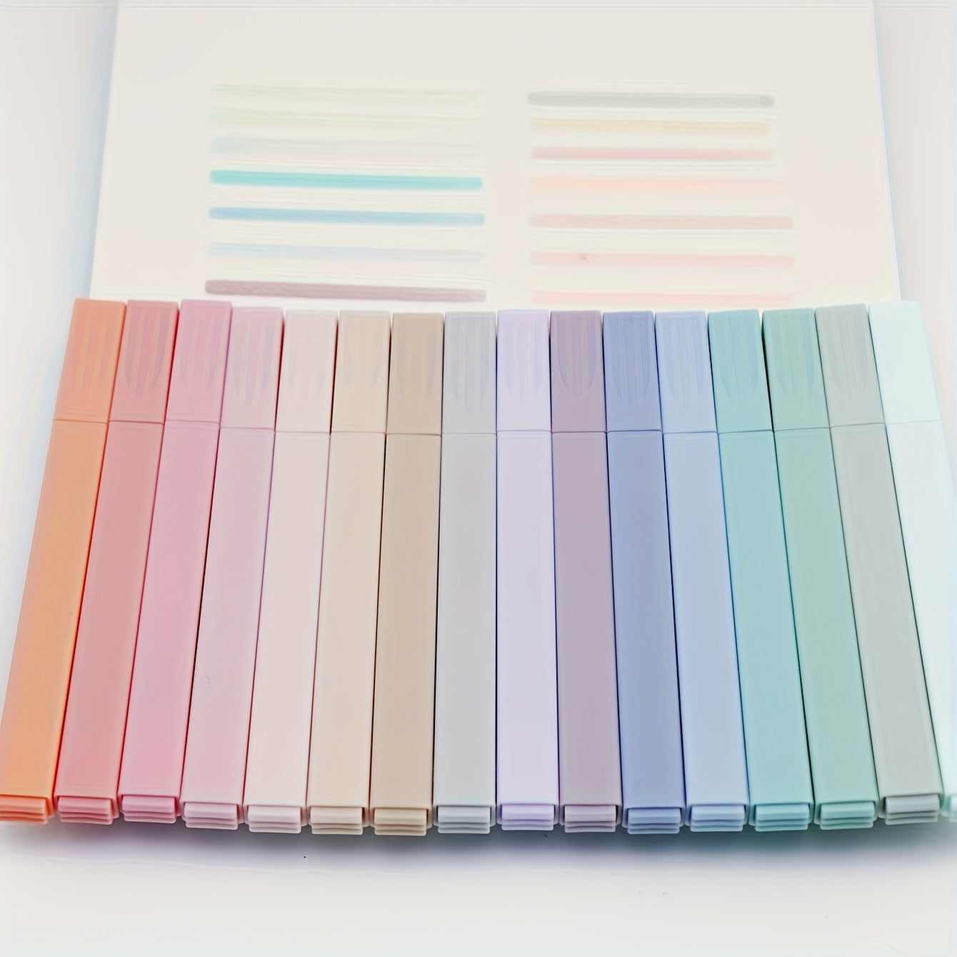16pcs Pastel Highlighter Markers Chisel Tip No Bleed & Smear