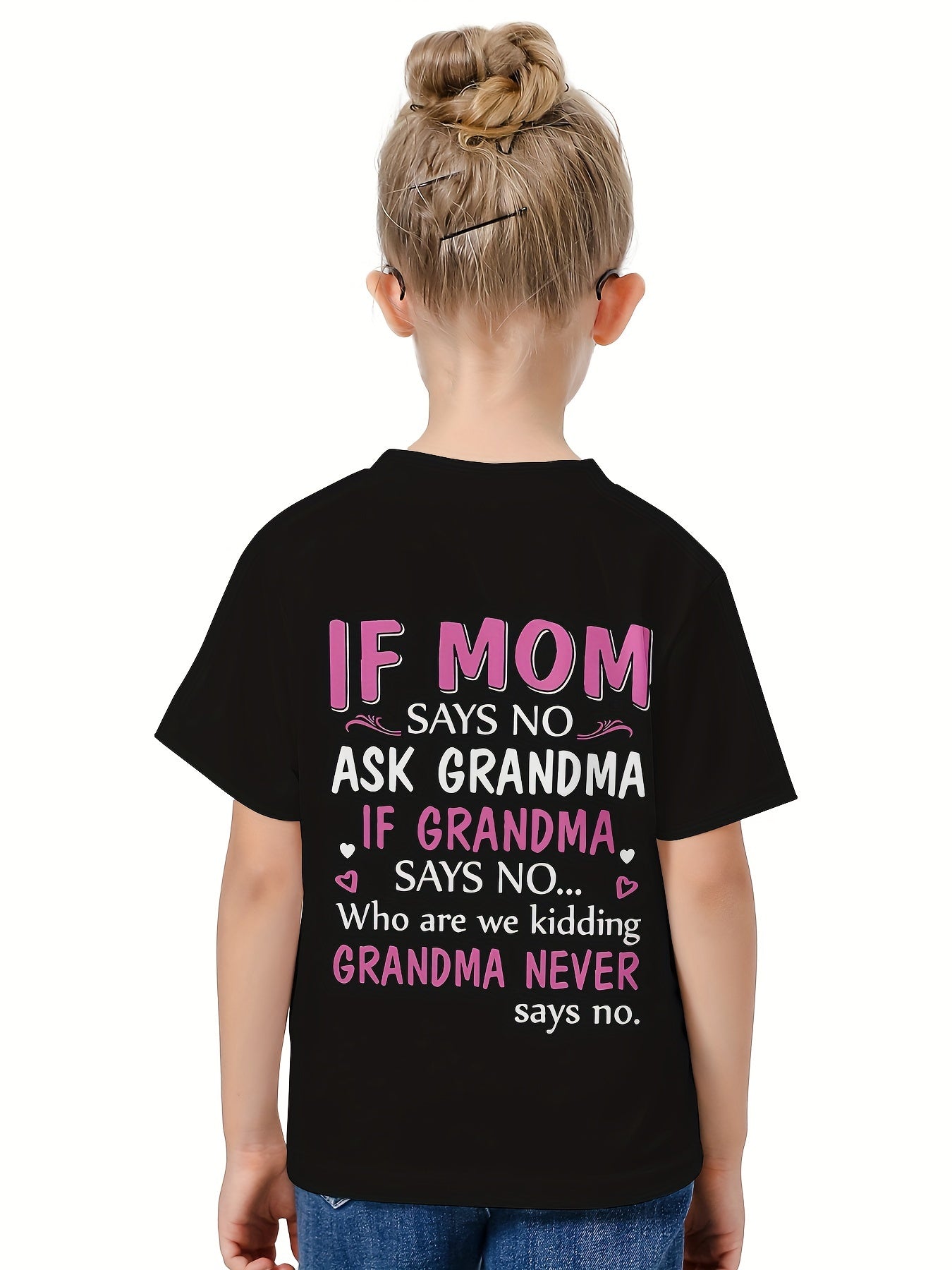 Girls Boys 3D IF MOM SAYS NO Graphic T-shirt Breathable Pullover Tops