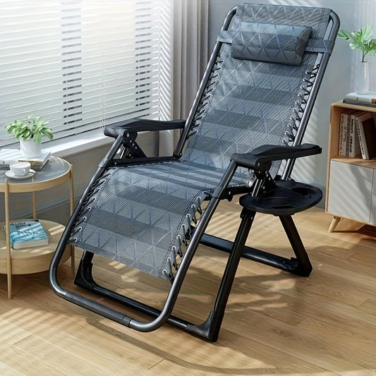 Adjustable Folding Camping Chair with Headrest & Cup Holder