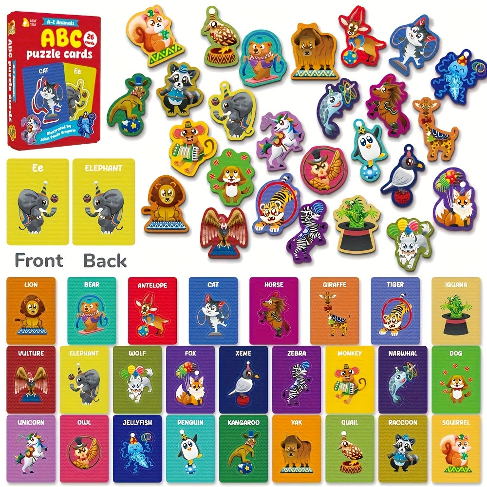 26pcs Alphabet Word Learning Card Educational Jigsaw Puzzle Set for Kids
