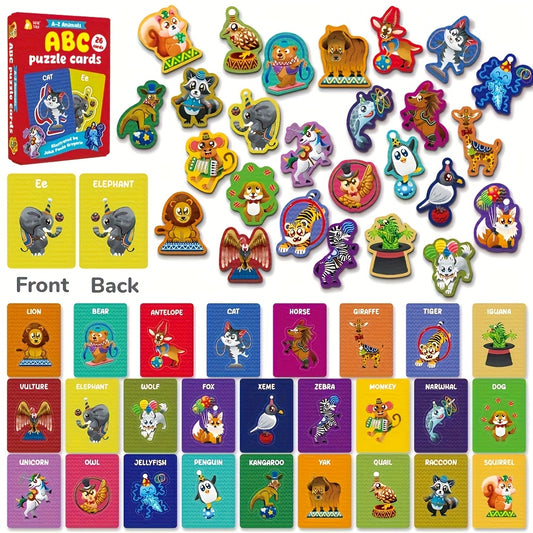 26pcs Alphabet Word Learning Card Educational Jigsaw Puzzle Set for Kids
