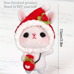 Christmas Hat Rabbit Felt DIY Package Holiday Gift Doll Decoration Sewing Materi