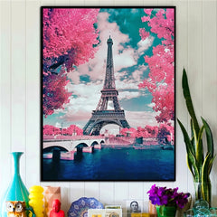 DIY 5D Diamond Painting Kit Iron Tower Home Wall Decor Gift