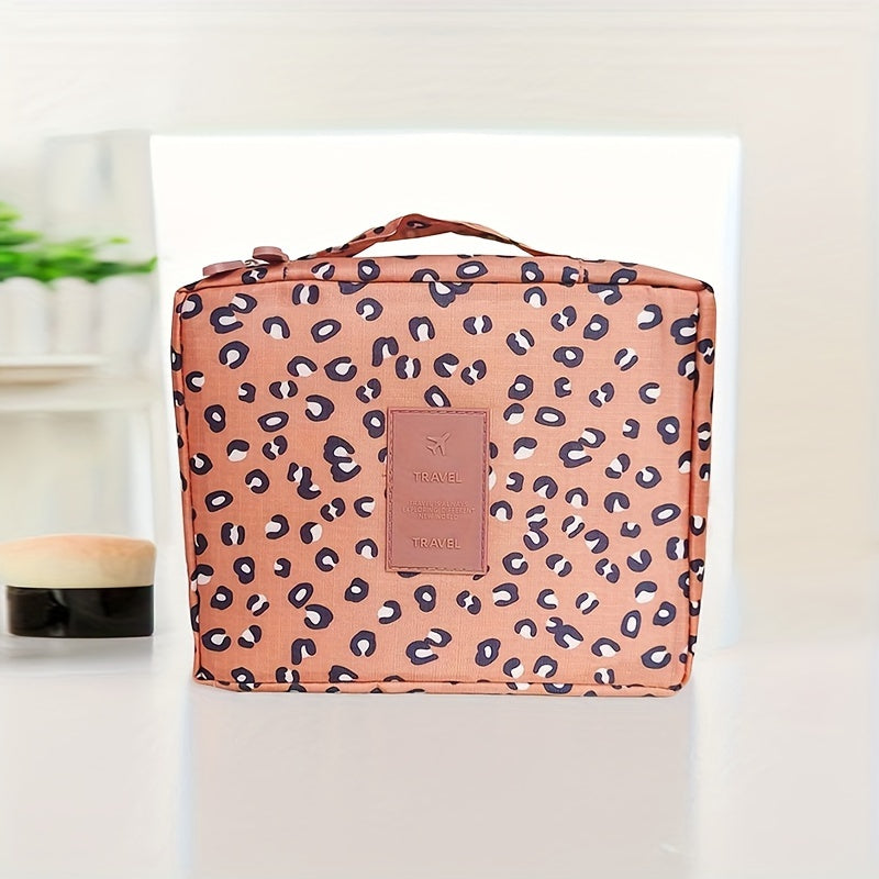 Floral Print Cosmetic Bag Travel Toiletry Makeup Zipper Bag