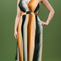  Ombre Stripe Print Maxi Cami Dress