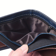 Men's Casual Leather Wallet Zipper Coin Purse Money Clip