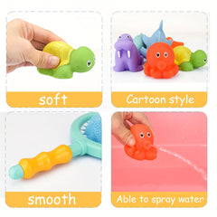 7pcs Baby Bath Toys Fishing Net Set for Toddlers 1-3 Floating Bathtub Toy