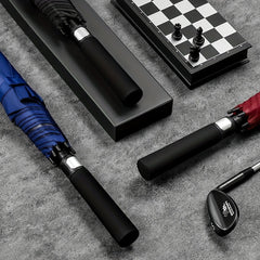 Large Automatic Double Layer Umbrella Straight Handle Waterproof Windproof