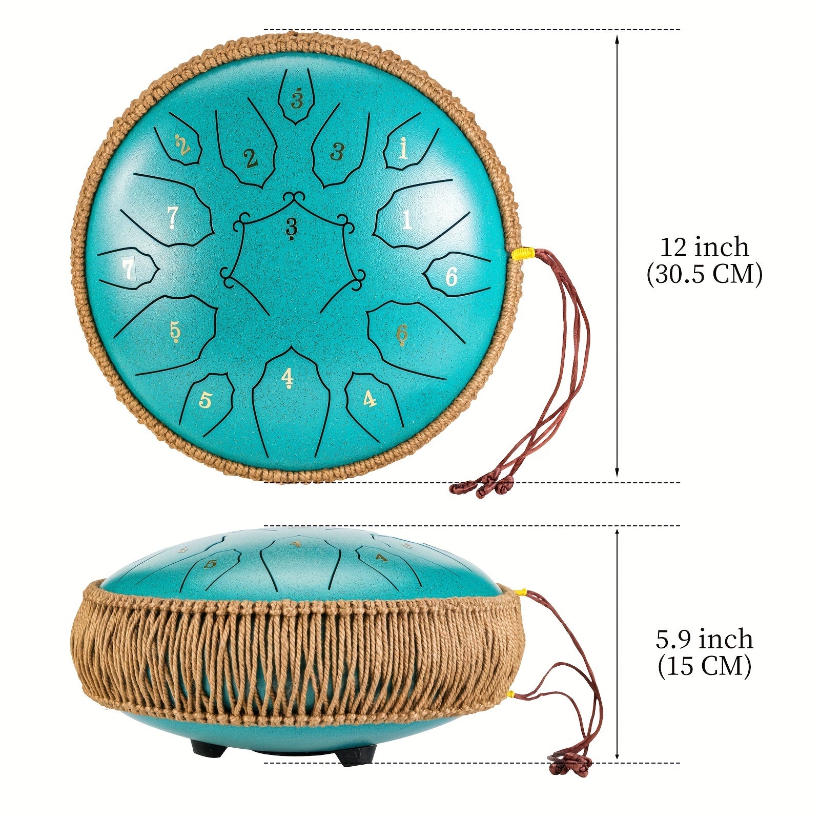 30 48 Cm 15 Note Steel Tongue Drum D Key Handpan Drum with Bag & Book