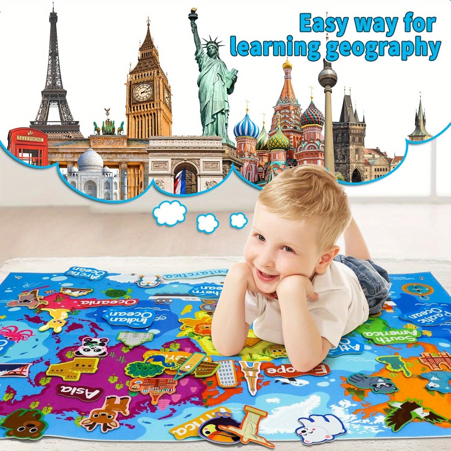 Ocean Storytelling Felt Board Set Plush Toy Early Learning Kit