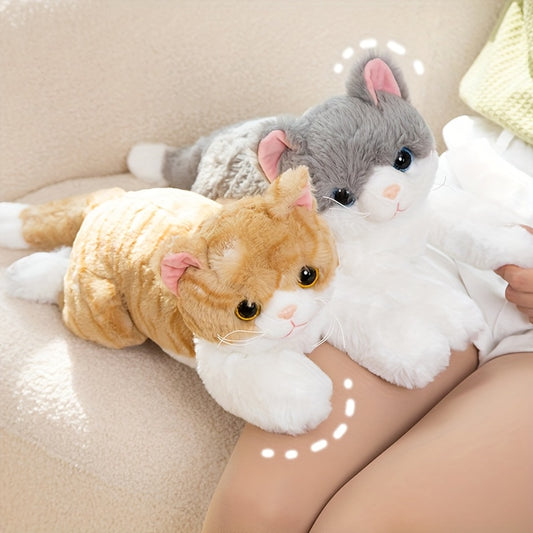 Realistic Plush Cat Stuffed Animal Soft Mixed Colors for Kids