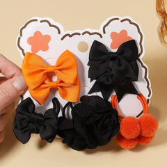 10pcs Bow Flowers Hair Tie Ponytail Holders Hair Accessories Sets for Baby Girls