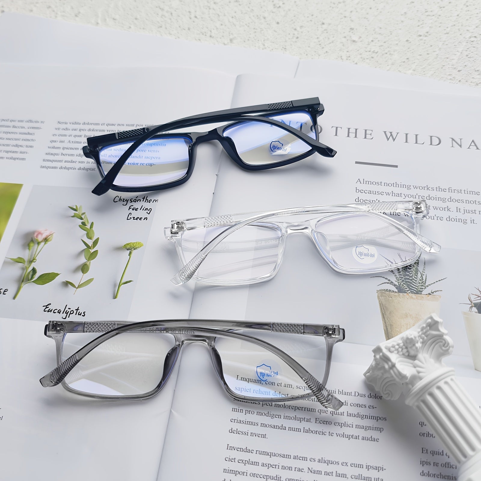 Square Frame Anti Light Glasses For Men Eyeglasses Reading Glasses