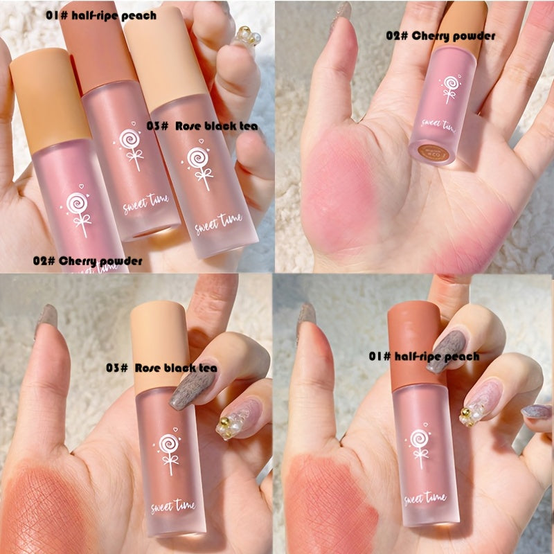 Velvet Matte Liquid Blush Set - Cherry Peach Tea Nude