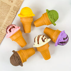 PVC Ice Cream Cone & Ball Set Assorted Flavors Toppings