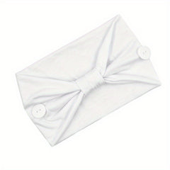 Solid Knotted Button Headband for Women