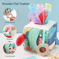 Interactive Marine Animal Tissue Box Toy & Cloth Book for Kids