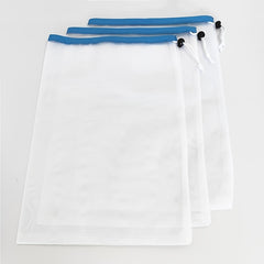 3pcs Polyester Drawstring Storage Bags for Kids Mesh Organizer Pouches