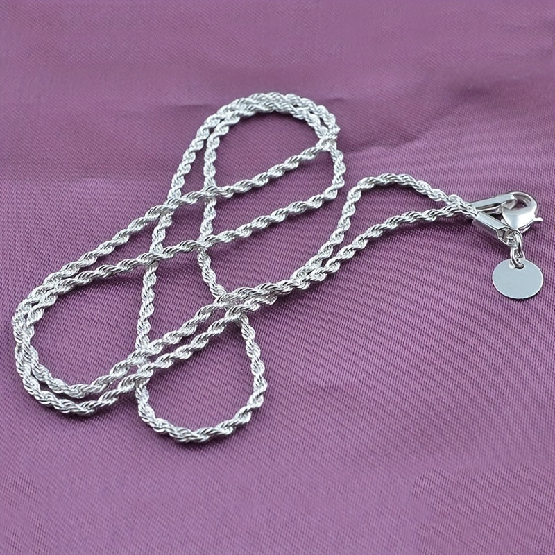 Silver Twist Rope Chain Necklace Women's DIY Necklace