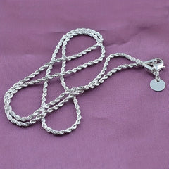 Silver Twist Rope Chain Necklace Women's DIY Necklace