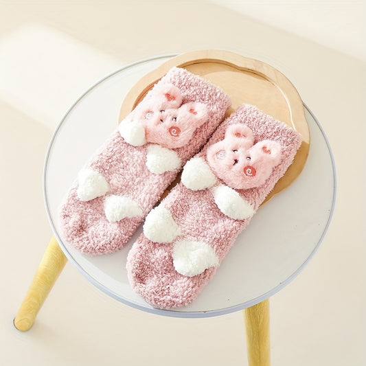 Baby Girl's Non Slip Socks Animal Doll Bottom Rubber Dot Soft Socks