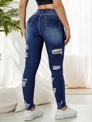 Sexy Jeans Women's Plus Ripped Skinny Jeans