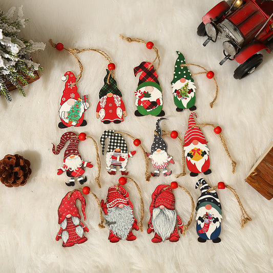 9pcs Christmas Wooden Hanging Box for Decorating and Gifting