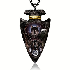 Forest Ghost Wolf Punk Hip Hop Animal Wolf Pendant Necklace