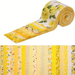 40pcs Yellow Series Quilting Fabric Strips 6x42cm for Patchwork DIY Crafts