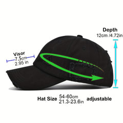 Ripped Baseball Cap Adjustable Cotton Dad Hat Casual Sun Hats