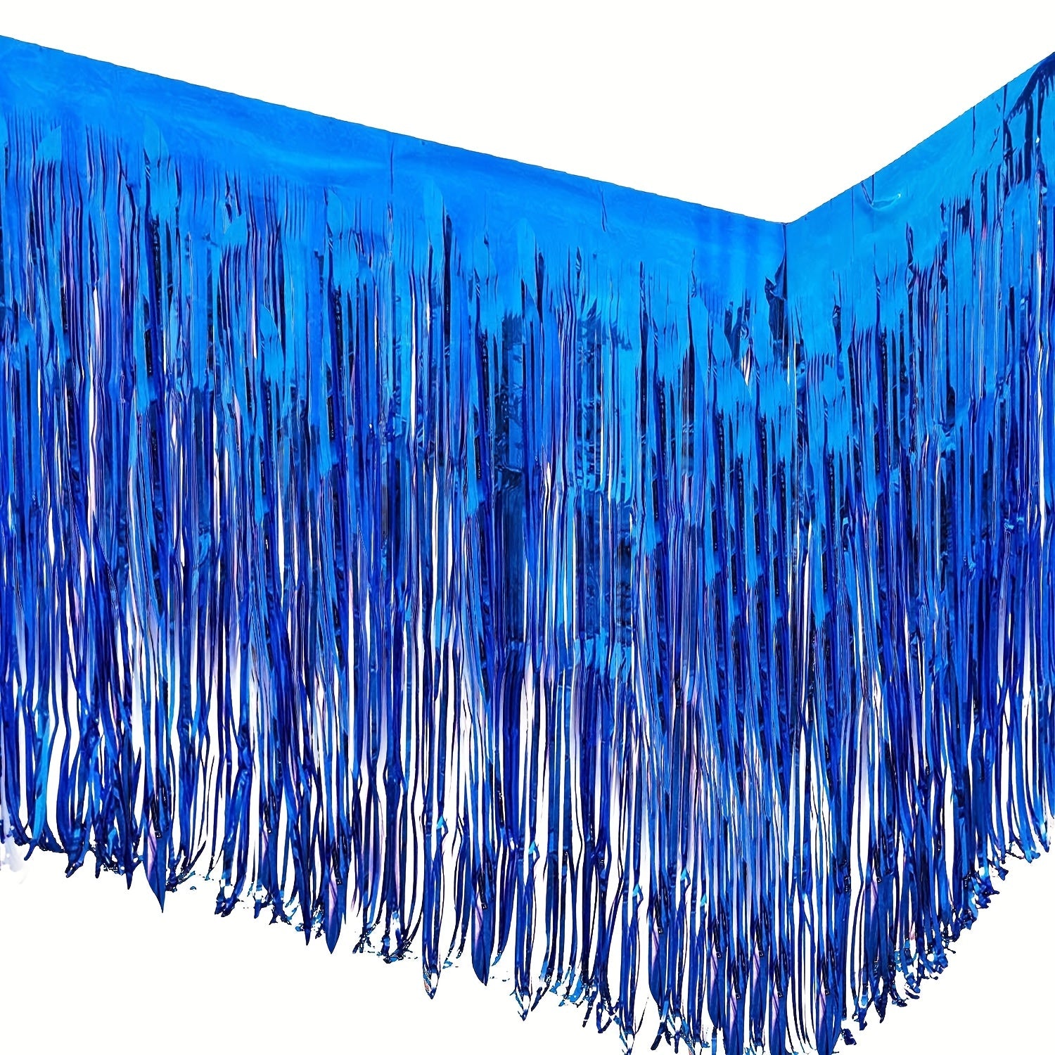 2pcs Red Foil Fringe Table Skirt for Rectangle Tables - Holiday Party Decoration