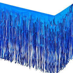 2pcs Red Foil Fringe Table Skirt for Rectangle Tables - Holiday Party Decoration