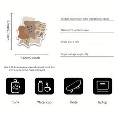 Retro Inspirational English Text Stickers DIY Handbook Collage