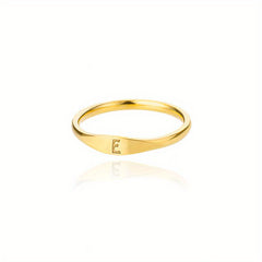 Golden & Platinum Stainless Steel Men's 26 Letters Carved Ring