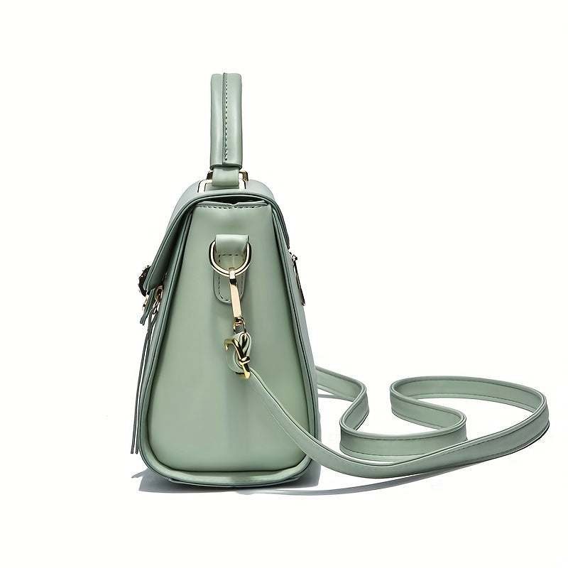 Square Handbag Turn Lock Flap Crossbody Bag