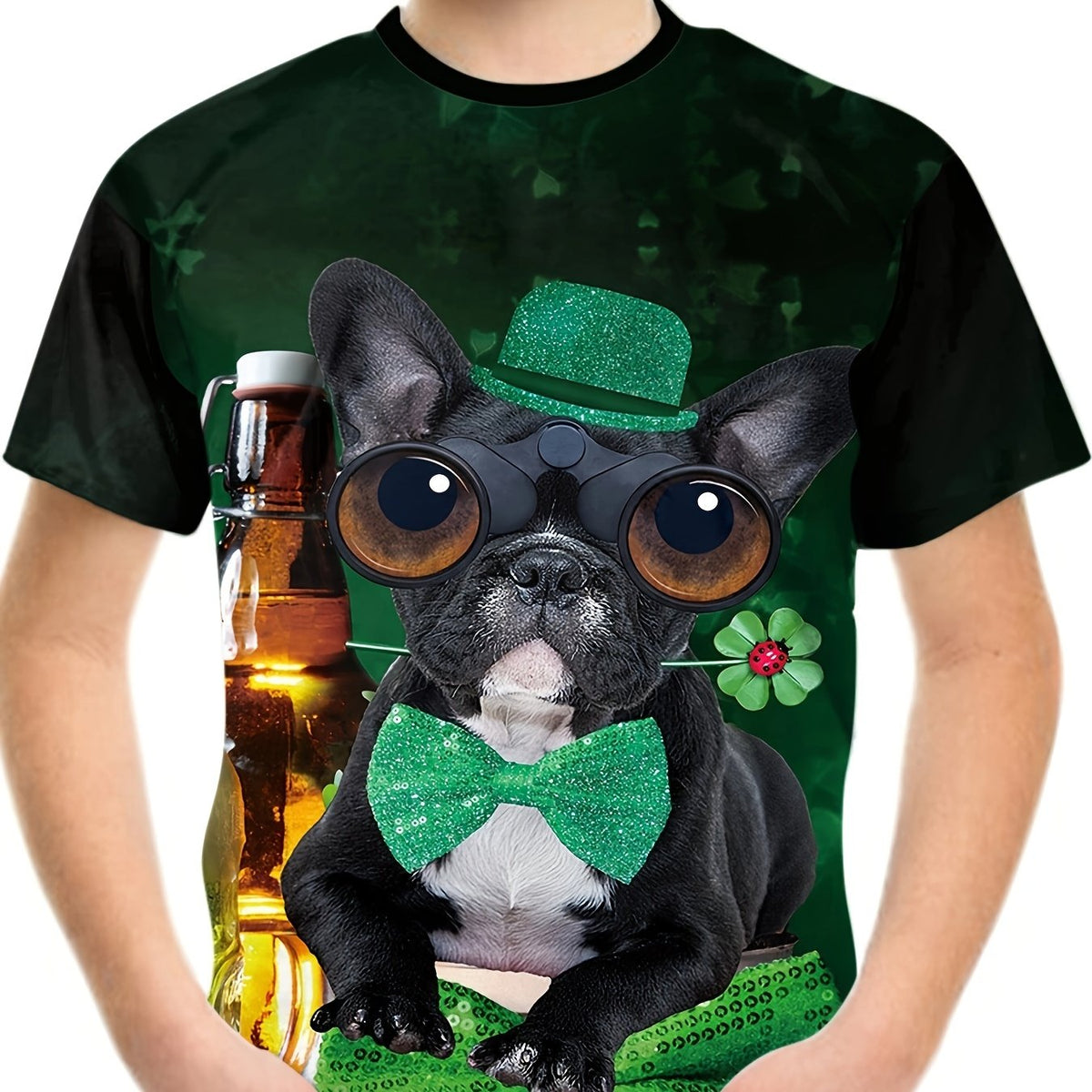 St Patrick's Dog 3D Print Boy's T-shirt Kids Casual Short Sleeve