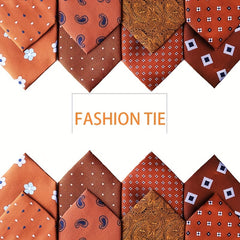 Orange Yellow Business Necktie Men's Formal Polyester Silk