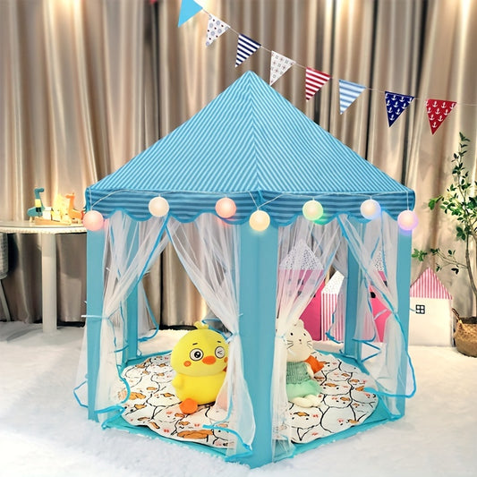 Kids Indoor Hexagonal Tulle Tent For Boys And Girls