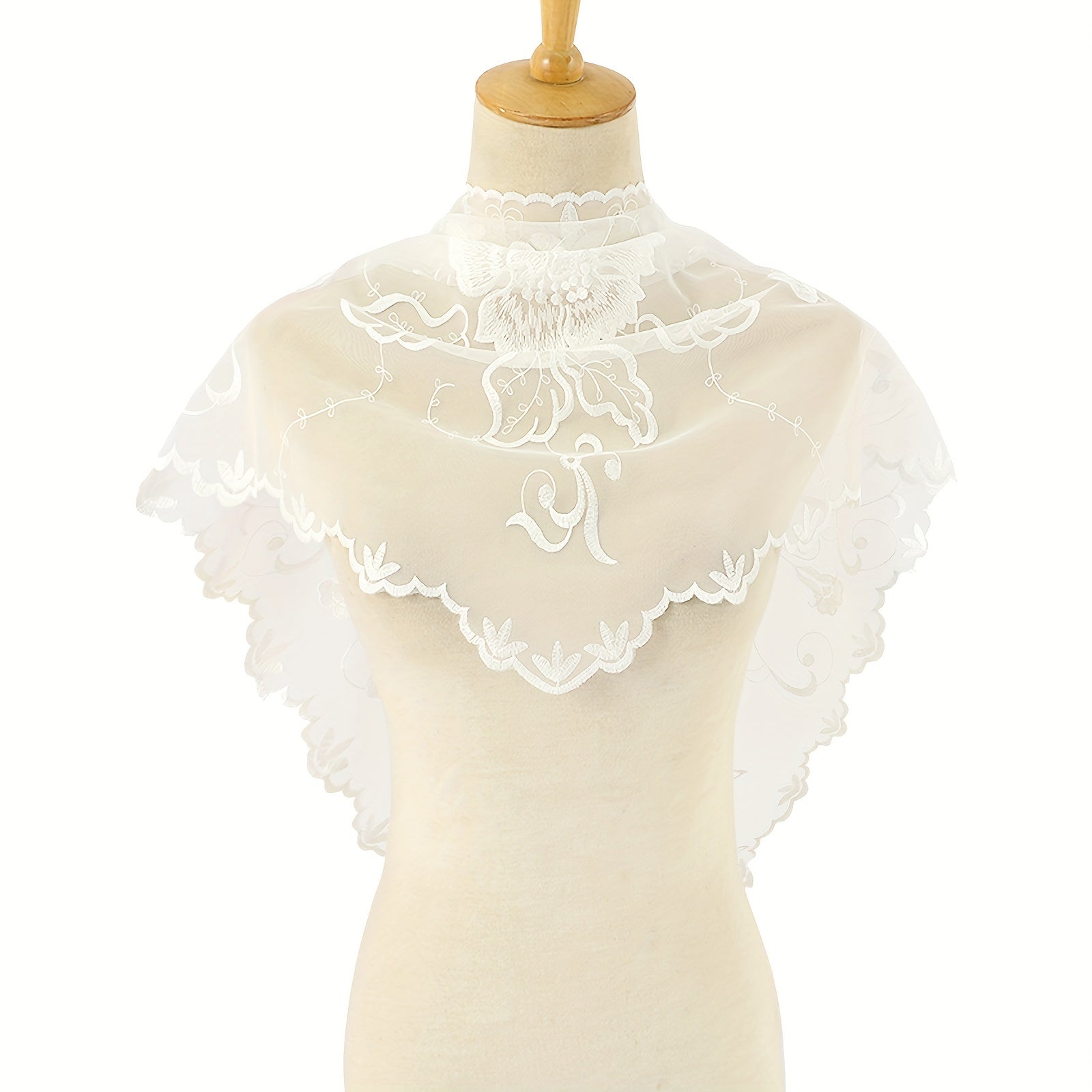 Lace Flower Embroidery Triangle Scarf Classic Church Head Veil