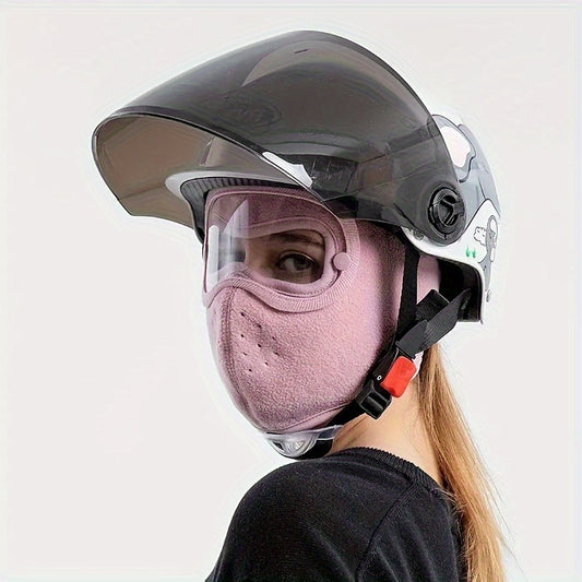 Warm Face Mask Polar Fleece Windproof Goggles Anti-fog Mas